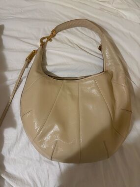 Rebecca Minkoff Beige Leather Hobo Bag with Gold Hardware